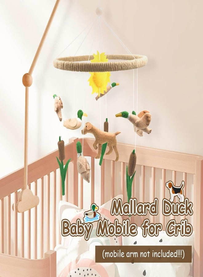 Teeloray Baby Mobile for Crib Mallard Duck Baby Crib Mobile for Boys Girls Handmade Felt Dog Nursery Decor Duck Hunting Decor Infant Toddler Room Hanging for Bassinet Gender Neutral Newborn Gift - Image 5